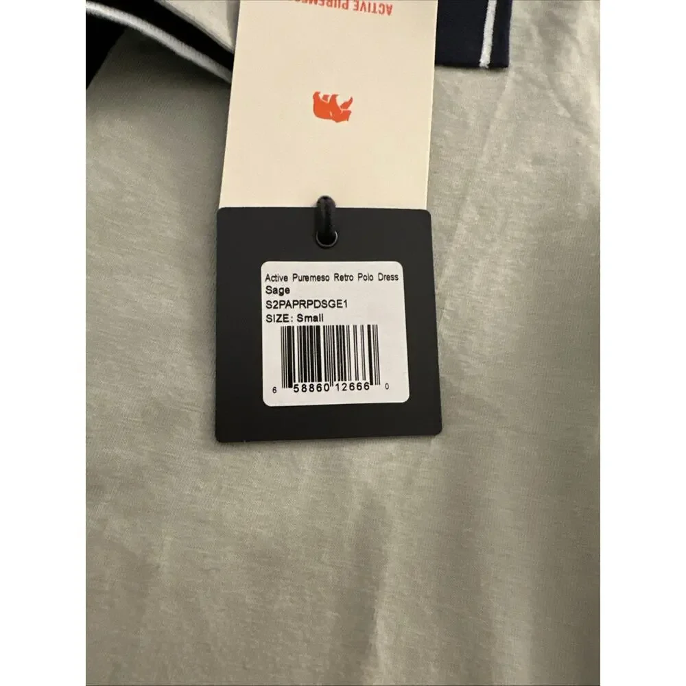 The Normal Brand Womens Polo Shirt Mini Dress Size S Green Blue Short Sleeve NEW - Picture 4 of 10